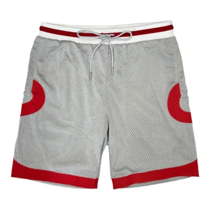 Ribbon Basketball Shorts Grey X Red