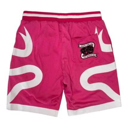 Ribbon Basketball Shorts Pink X White