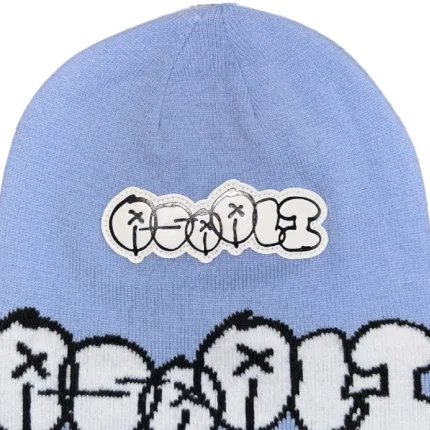 Graffiti Skully Light Blue